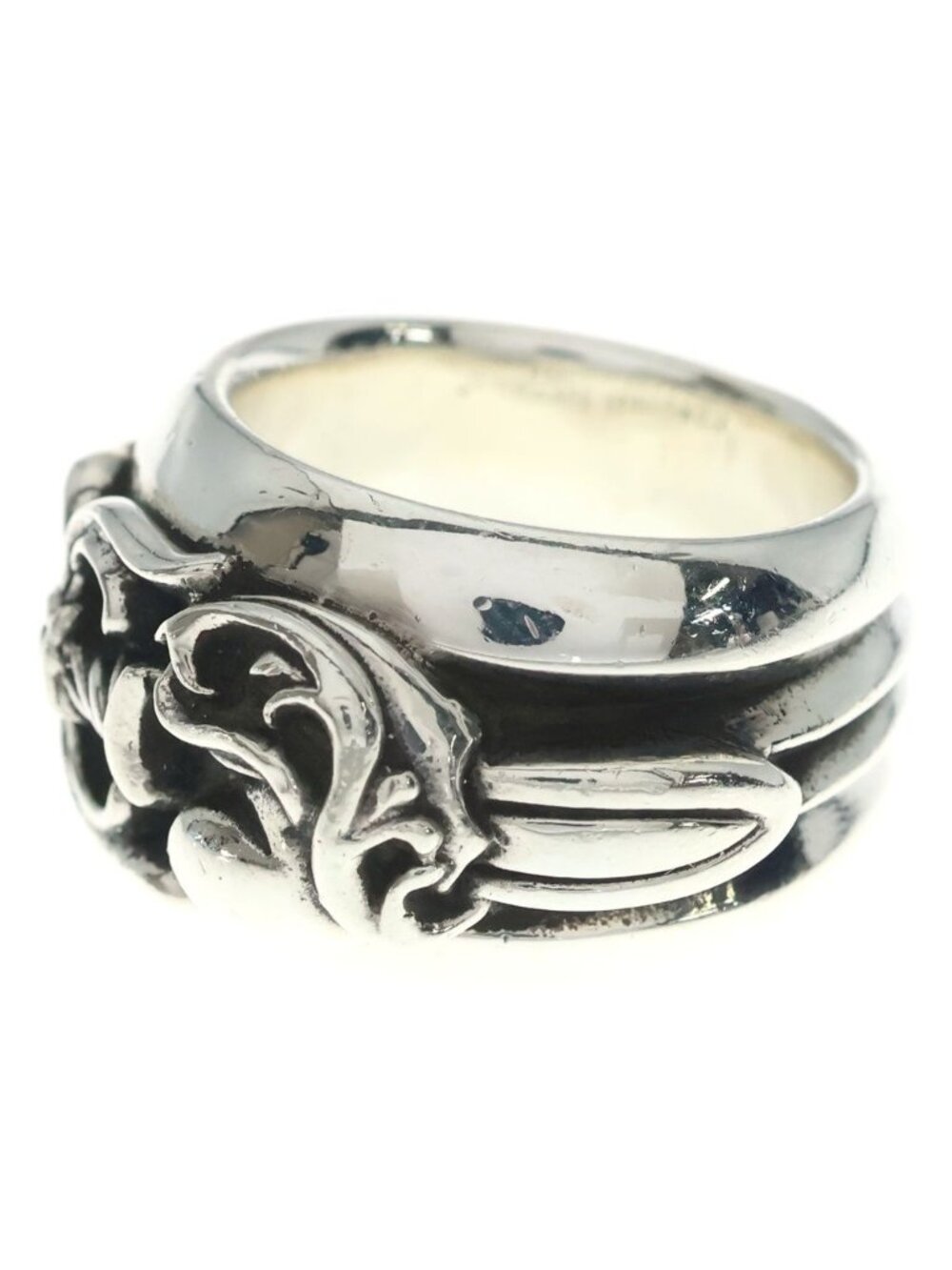 Chrome Hearts Dagger Heart Ring Silver